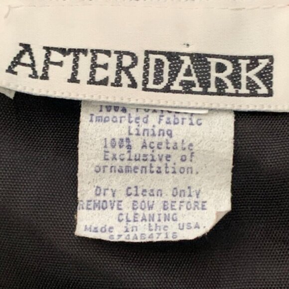 After Dark Sleeveless Retro Cocktail Dress Peplum Satin Bow Sz 7-8 Black #66A - Picture 7 of 9